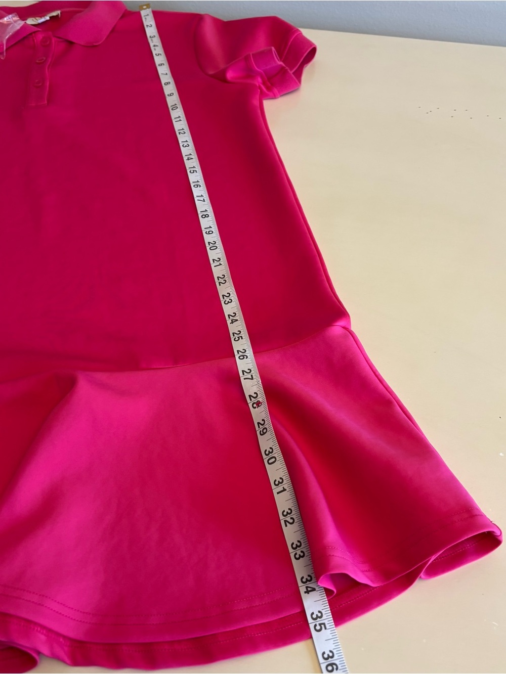 SSYS Margaret Drop Waist Collared Scuba Dress features a vibrant hot pink XL - Picture 9 of 10